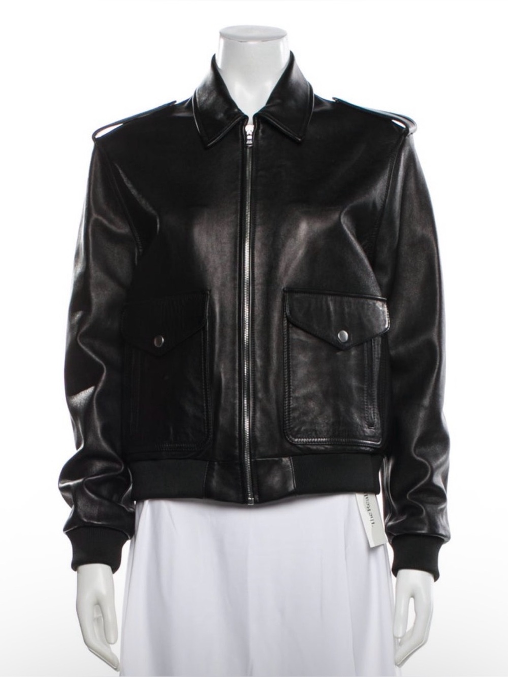 Nili Lotan Black‎ Leather Bomber Jacket